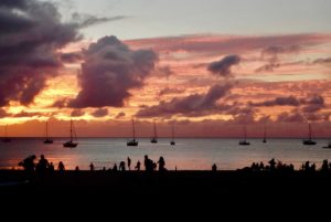 Transpac sailboats on Hanalei Bay